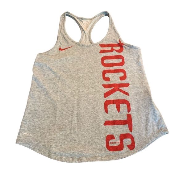 Houston Rockets The Nike Tee Drifit Athletic Fit NBA Grey Tank  Small - Picture 1 of 7